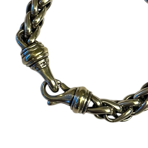 David Yurman Wheat Chain 14K Yellow Gold & Sterling Silver 7.5” Bracelet - Picture 7 of 10